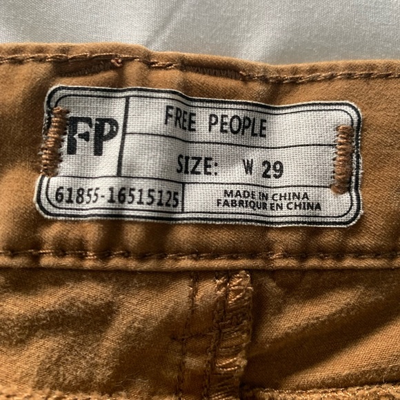 New Free People ivory coast tan spanish oak sateen crop jeans Size 29 $55 - Picture 6 of 7